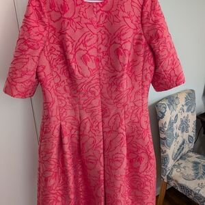 Teri Jon Vibrant Pink Textured Dress